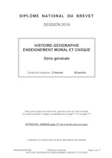 Brevet 2019 : le sujet d'histoire-géographie et d'enseignement moral et civique