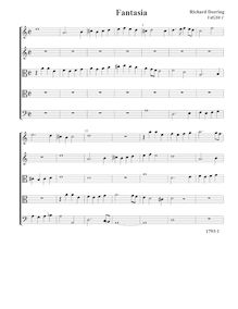 Partition Fantasia VdGS No.1 - partition complète (Tr Tr T T B), fantaisies pour 5 violes de gambe par Richard Dering