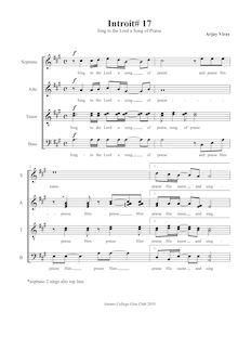 Partition complète, Introit No.17, Sing to the Lord a Song of Praise
