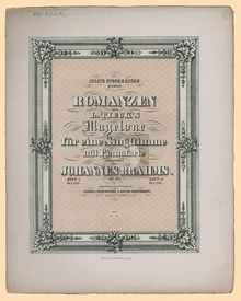 Partition complète, 15 Romances, 15 Romanzen (Magelone-Lieder), Brahms, Johannes