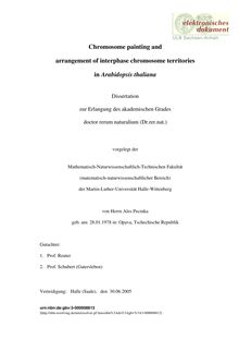 Chromosome painting and arrangement of interphase chromosome territories in Arabidopsis thaliana [Elektronische Ressource] / von Ales Pecinka