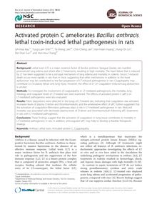 Activated protein C ameliorates Bacillus anthracis lethal toxin-induced lethal pathogenesis in rats