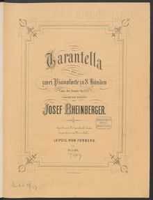 Partition Piano 1, Sonata pour Piano 4-mains, C minor, Rheinberger, Josef Gabriel