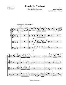 Partition complète, Rondo en C minor, Alternative Finale for String Quartet in C minor