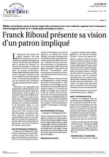 Franck Riboud présente sa vision d un patron impliqué