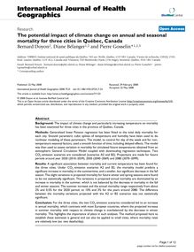 The potential impact of climate change on annual and seasonal mortality for three cities in Québec, Canada