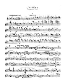 Partition violons I, Symphony No.1, Op.7, G minor, Nielsen, Carl