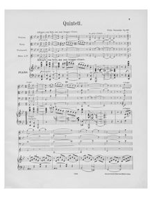 Partition , Allegro con brio, ma non troppo vivace (processed), quintette pour Piano, cordes et cor