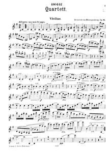 Partition violon, Piano quatuor No.1, Op.75, E Minor, Herzogenberg, Heinrich von