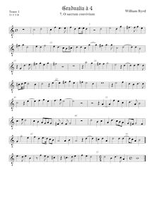 Partition ténor viole de gambe 1, octave aigu clef, Gradualia I par William Byrd