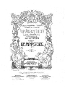 Partition complète, Rumänische chansons, Cântece romăneşti, Mandyczewski, Eusebius