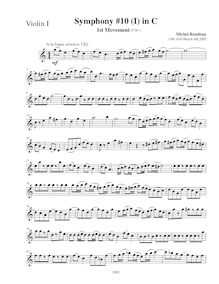 Partition violons I, Symphony No.10, C major, Rondeau, Michel