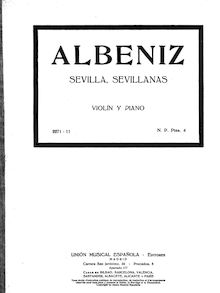 Partition de piano,  Española No.1, Op. 47, Albéniz, Isaac