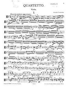 Partition viole de gambe, corde quatuor en G Minor, G Minor, Scontrino, Antonio