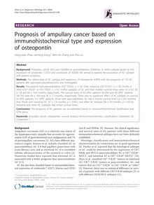 Prognosis of ampullary cancer based on immunohistochemical type and expression of osteopontin