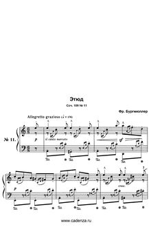 Partition , La Sérénade, 18 Etudes, Op.109, Burgmüller, Friedrich