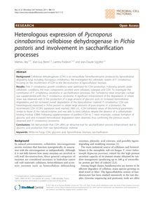 Heterologous expression of Pycnoporus cinnabarinuscellobiose dehydrogenase in Pichia pastorisand involvement in saccharification processes