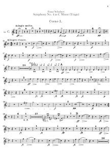 Partition cor 1 (C, A♭), 2 (C, A♭), 3 (E♭), 4 (E♭), Symphony No.4