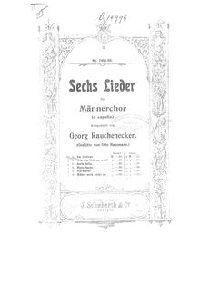 Partition , Im Gebirge, Sechs chansons, Rauchenecker, Georg Wilhelm