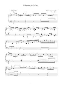 Partition No.1 en C major, 12 Polonaises, F.12, Bach, Wilhelm Friedemann