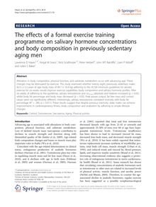 The effects of a formal exercise training programme on salivary hormone concentrations and body composition in previously sedentary aging men