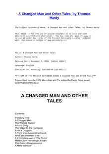 A Changed Man; and other tales