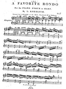 Partition complète, A Favorite Rondo pour pour Piano Forte ou harpe