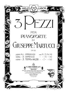 Partition , Improvviso, 3 Pezzi, Martucci, Giuseppe