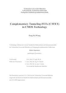 Complementary tunneling-FETs (CTFET) in CMOS technology [Elektronische Ressource] / Peng-Fei Wang