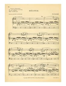 Partition , Melodie en C major, Dix pièces pour orgue ou piano pédalier