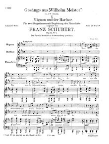 Partition complète, 4 Gesänge aus  Wilhelm Meister , D.877 (Op.62)