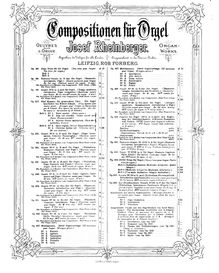 Partition complète, orgue Sonata No.3, Pastoral-Sonate, Rheinberger, Josef Gabriel