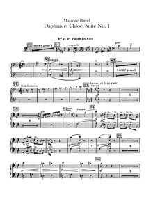 Partition Trombone 1/2, 3, Tuba, Daphnis et Chloé  No.1, Fragments symphoniques