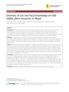 Diversity of use and local knowledge of wild edible plant resources in Nepal