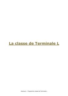 La classe de Terminale L