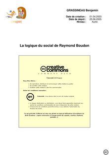La logique du social de Raymond Boudon 