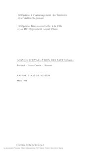 Mission d évaluation des PACT Urbains : Forbach, Hénin-Carvin, Roanne : rapport final