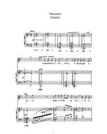 Partition complète (B♭ Major: haut voix et piano), Sonnet