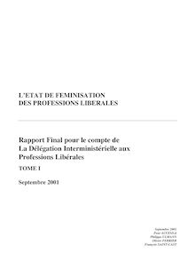L état de féminisation des professions libérales : rapport final pour le compte de la Délégation interministérielle aux professions libérales