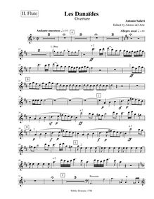 Partition flûte 2, Les Danaïdes, Salieri, Antonio