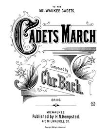 Partition complète, Cadets March, Op.110, C major, Bach, Christoph