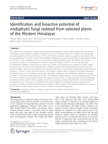 Identification and bioactive potential of endophytic fungi isolated from selected plants of the Western Himalayas