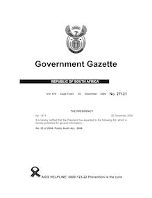 Public Audit Act [No. 25 of 2004]