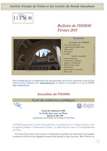 Bulletin de l IISMM Février 2011