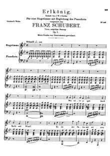 Partition 4th version, published as Op.1, Erlkönig, D.328 (Op.1)