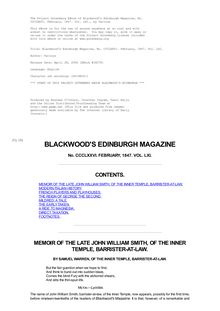 Blackwood s Edinburgh Magazine - Volume 61, No. 376, February, 1847