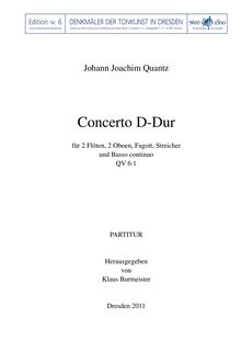 Partition complète, Concerto pour 2 flûtes en D major QV 6:1, Quantz, Johann Joachim