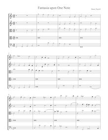 Partition Fantasia upon One Note (Z.745) - partition complète, Fantazias et en Nomines