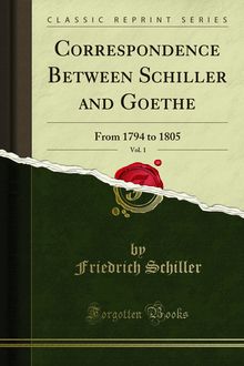 Correspondence Between Schiller and Goethe