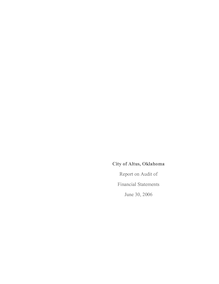 City of Altus annual audit 2006